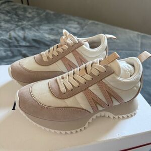Moncler Women's Sneakers in Cream and Tan